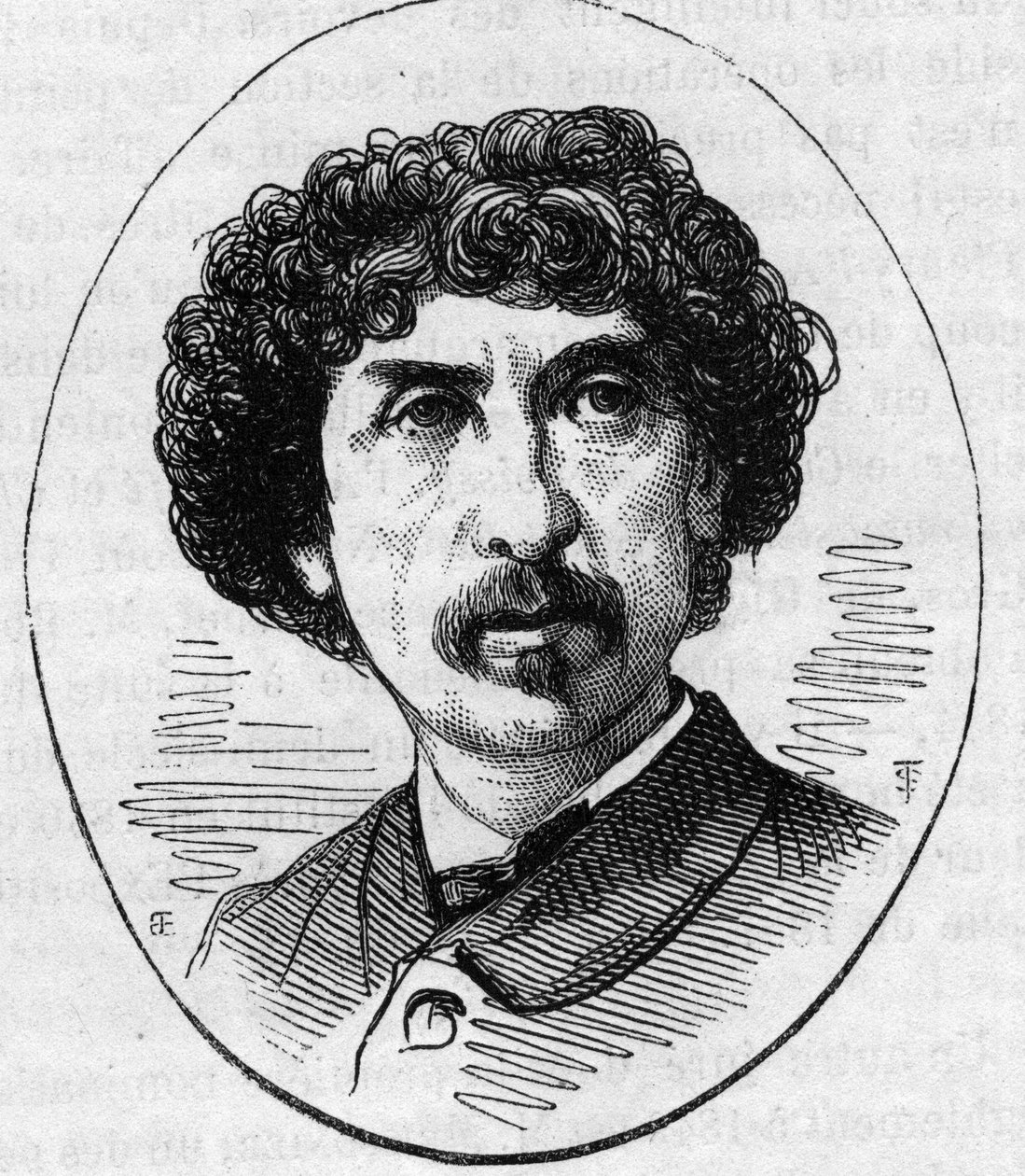 Portrét Charlese Garniera (1825-1898), francouzského architekta. Rytina v „“ Le Monde Illustré““ č. 890 ze dne 2. května 1874. od French School