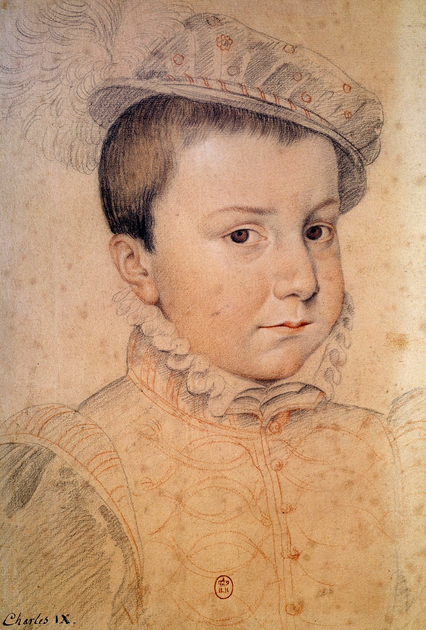 Portrét dítěte Karla IX. (1550-1574). Anonymní kresba francouzské školy od French School