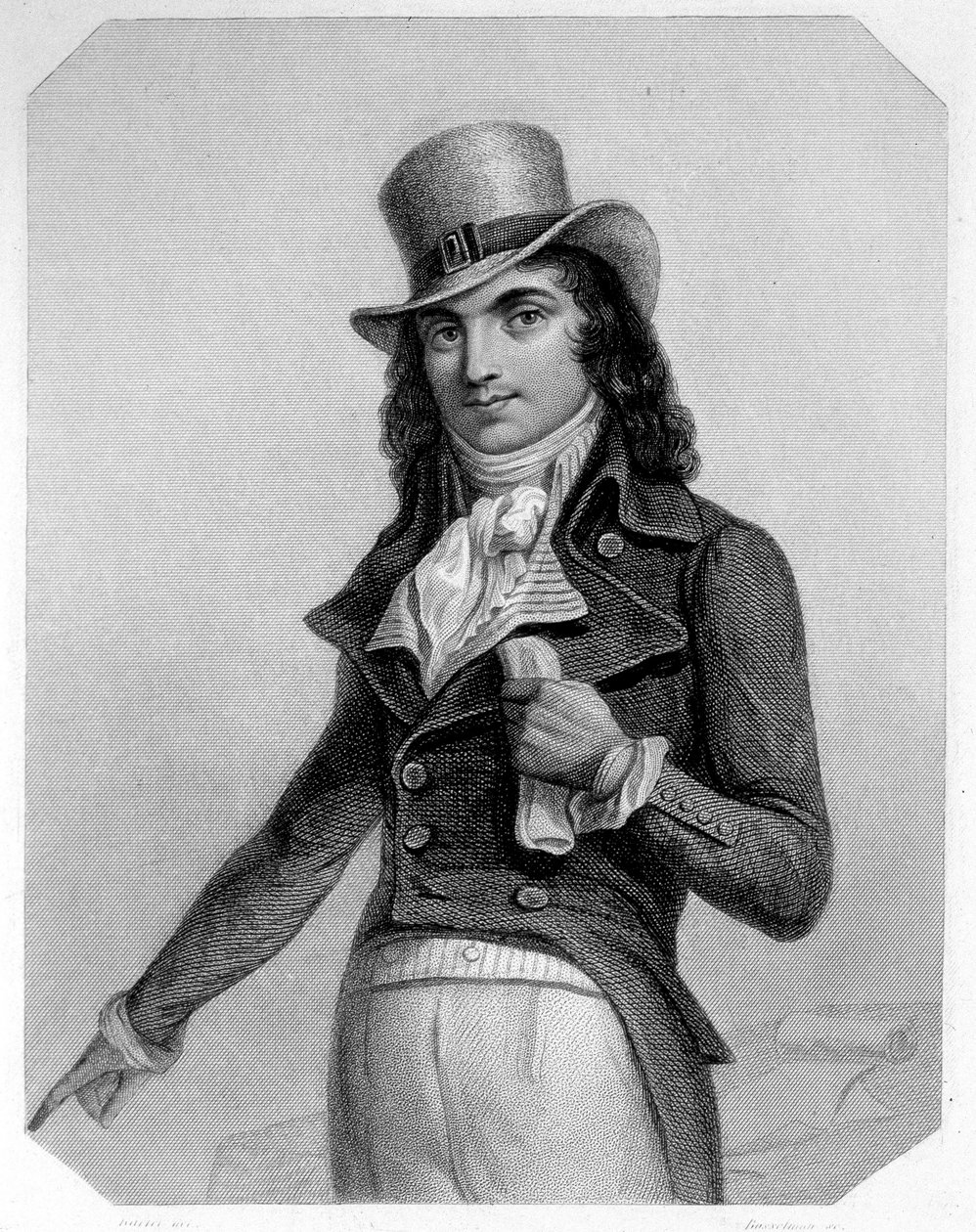 Portrét Charlese Jeana Marie Barbarouxe (1767-1794), francouzského politika. V „Historie Girondinů““ od Lamartine od French School