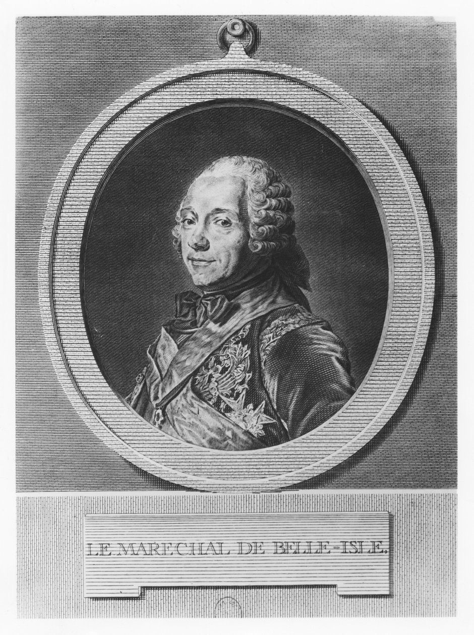 Portrét Charles Louis Auguste Fouquet, vévoda z Belle-Isle (rytina) od French School
