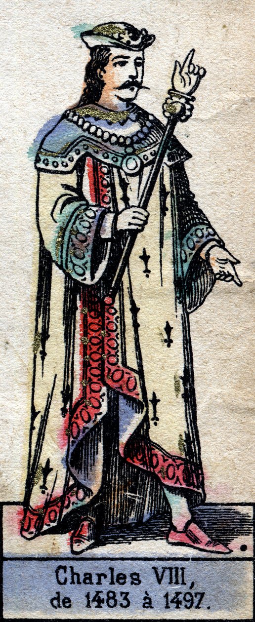 Portrét francouzského Karla VIII nebo Karla VIII. Vlídného (1470-1498) (dynastie Kapetovců). Ilustrace z konce 19. století. od French School