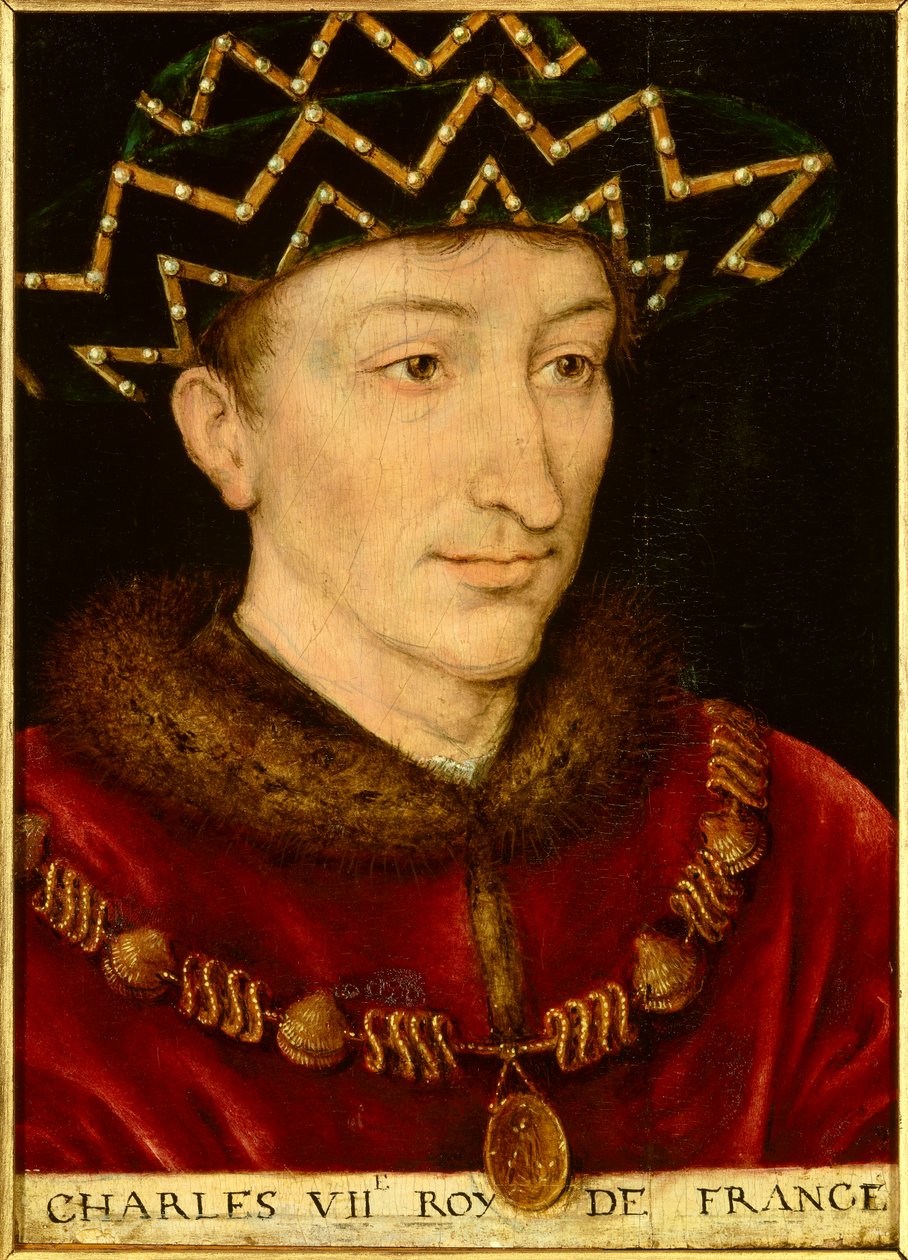 Portrét francouzského krále Karla VII. (1403-1461). Malba francouzské školy od French School
