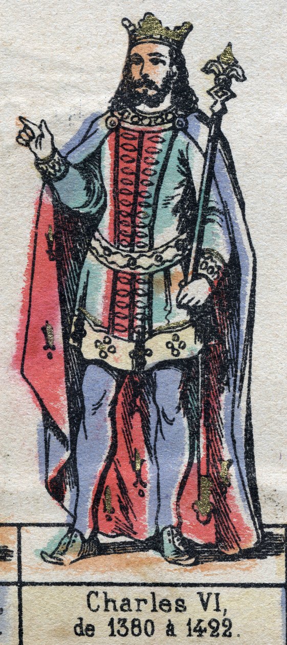 Portrét francouzského Karla VI., známého jako Karel Dobrý Aime (1368-1422) (dynastie Kapetovců). Ilustrace z konce 19. století. od French School