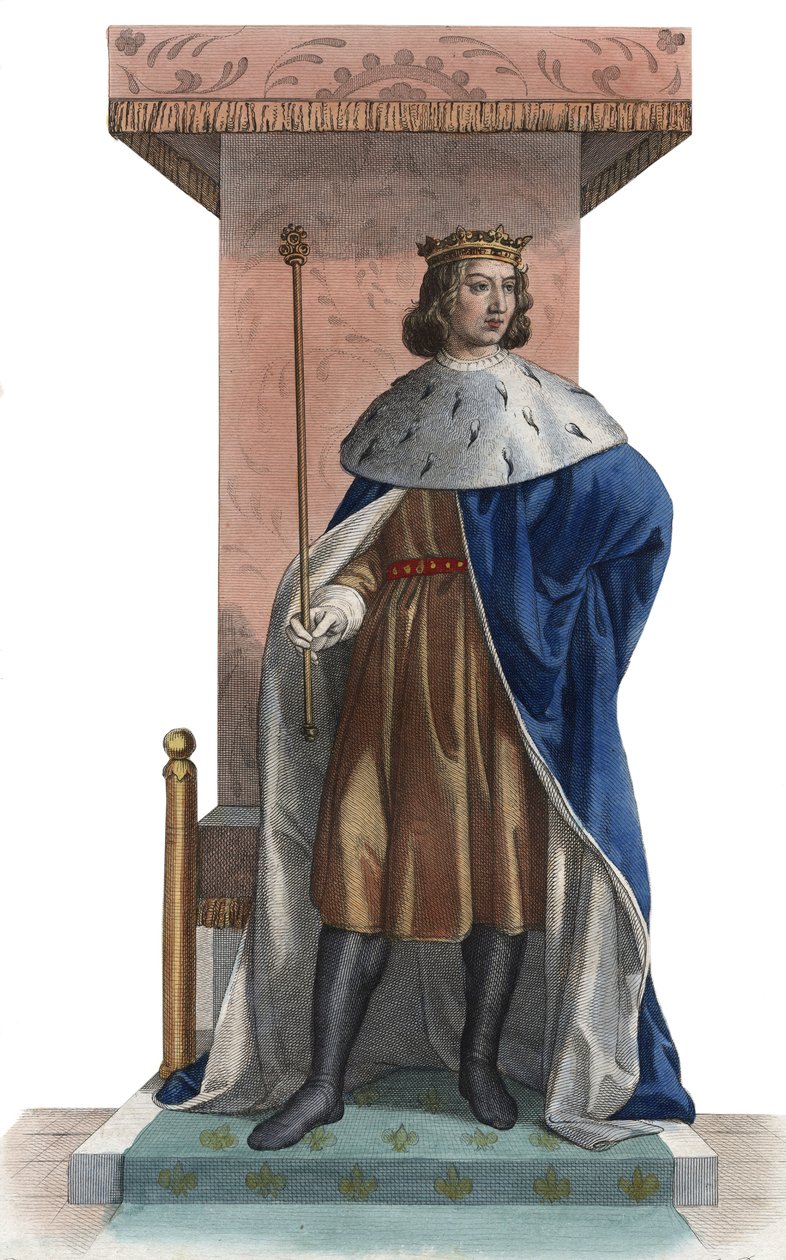 Portrét francouzského Karla V., zvaného Moudrý (1338-1380), francouzského krále. od French School