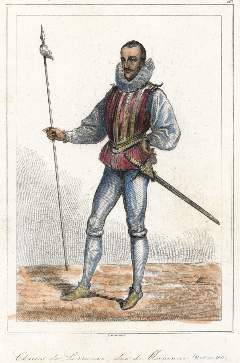 Portrét Charlese de Lorraine, vévody z Mayenne (1554 - 1611), francouzského prince. Po Henrim, vévodovi z Guise, byl hlavou ligy (1589). od French School