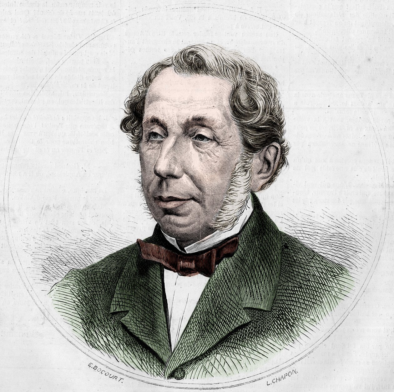 Portrét Charlese de Remusata (1797-1875), ministra zahraničních věcí. Rytina v „“ Le Monde Illustré““ č. 748 z 12. srpna 1871. od French School