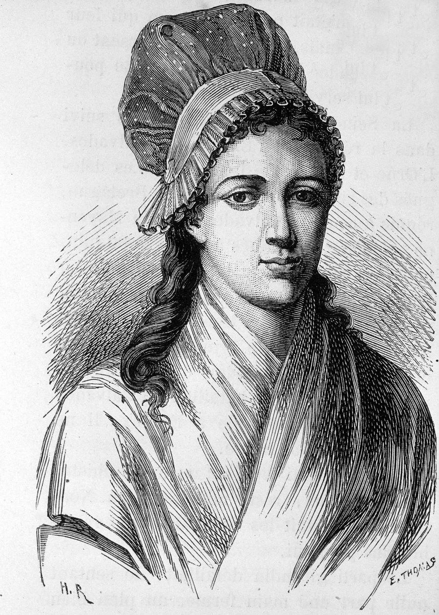 Portrét Charlotte Cordayové (1768 - 1793) - v „Dějinách Francie“ od Henriho Martina od French School