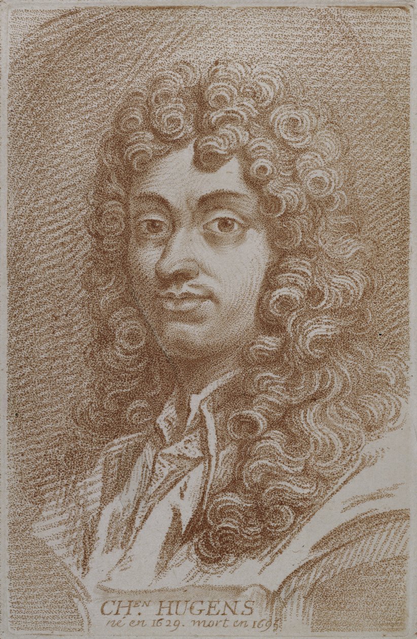 Portrét Christiana Huygena (1629-95) z Histoire des Mathematiciens od Alexandra Saveriena, polovina 18. století od French School