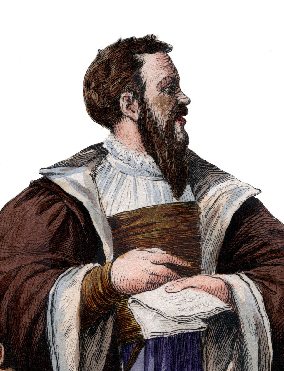 Portrét Clementa des Marets zvaného Marot (1496-1544), francouzský básník. od French School