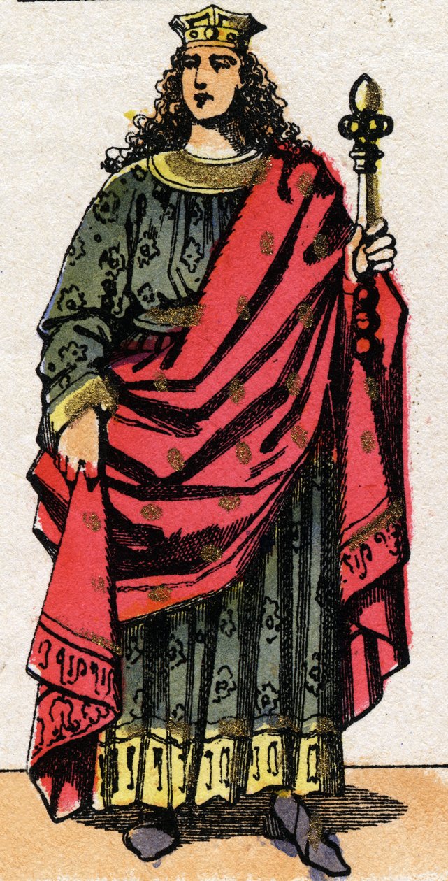 Portrét Clotaire (Clothaire) II (584 - 628), krále Neustrije a krále Franků. od French School
