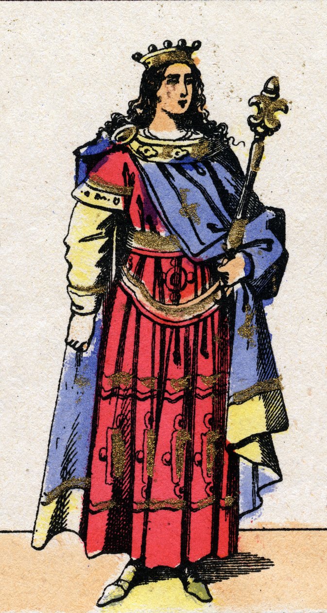 Portrét Chlodvíka III., krále franků v letech 691 až 695. od French School