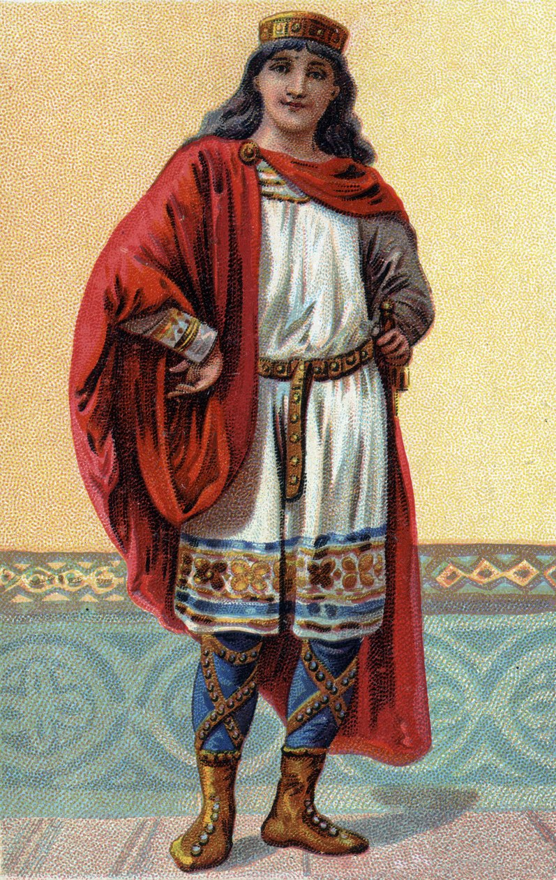 Portrét Chlodvíka II., krále franků (v.633-657). od French School