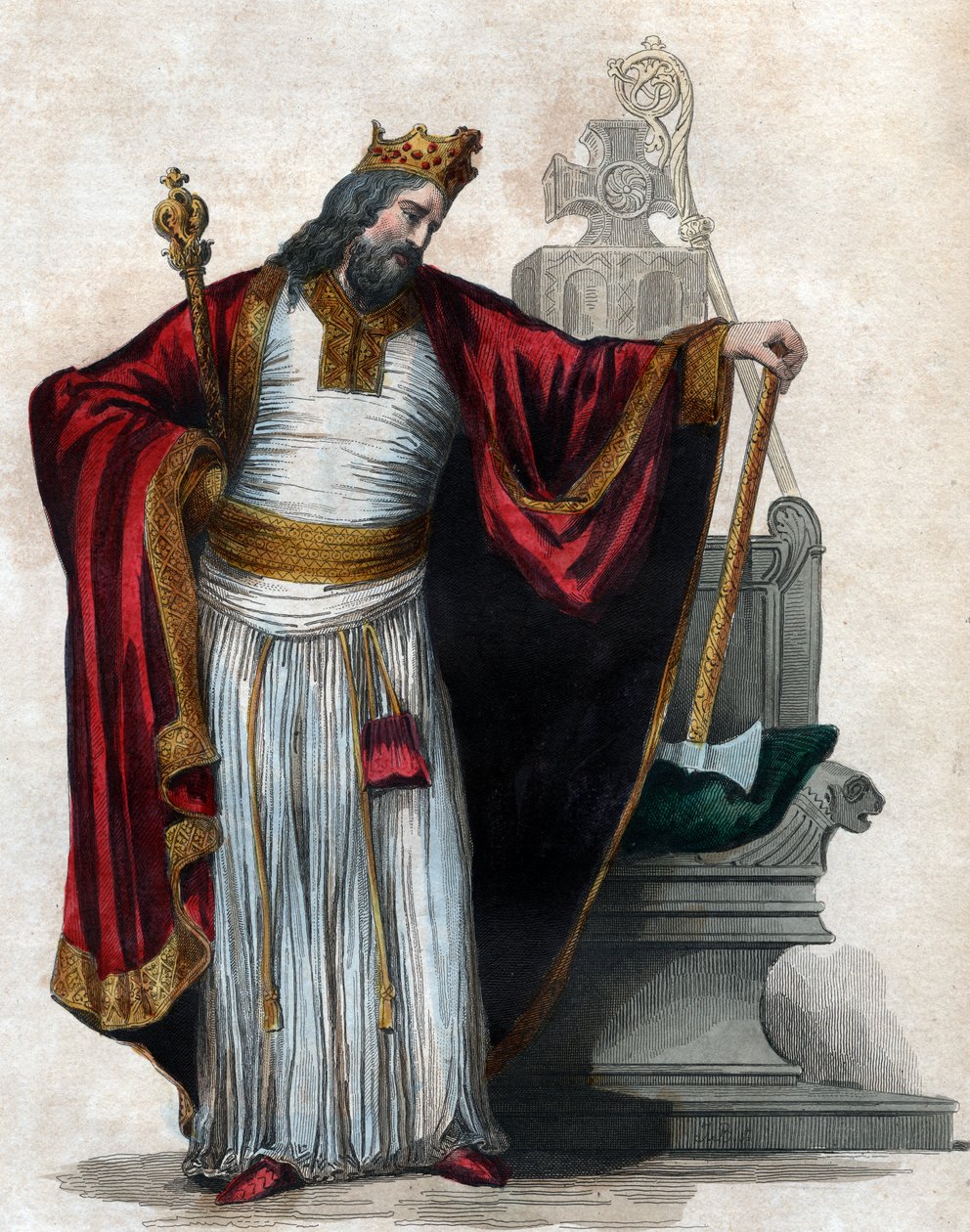 Portrét Chlodvíka I. (466-511), krále Franků. od French School
