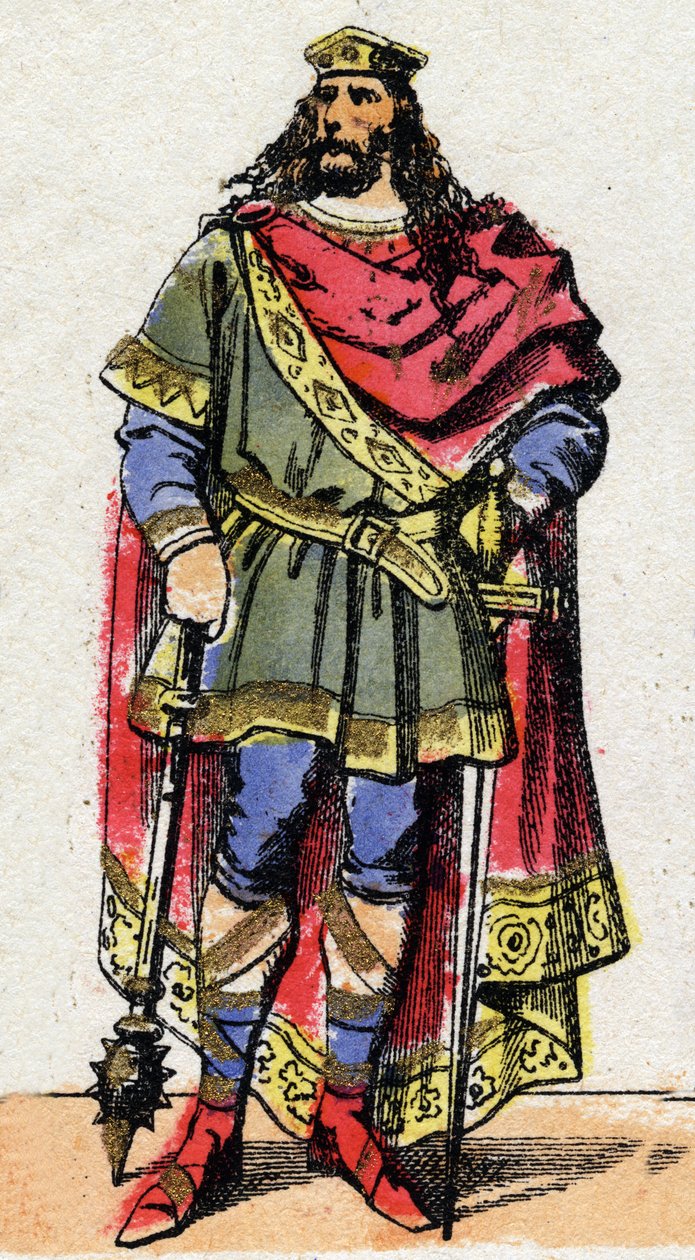 Portrét Chlodvíka I. (v. 466 - 511), krále Franků. od French School