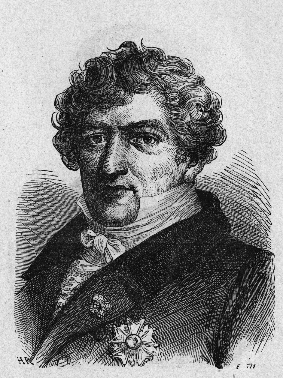 Portrét Cuviera (1769-1832), francouzského zoologa a paleontologa - v „Album de la Science; věhlasní vědci; Velké objevy “”” 1896. od French School