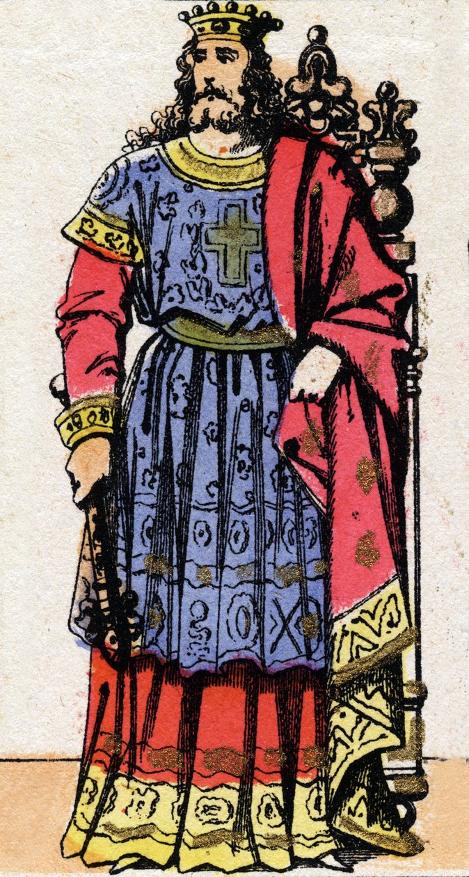 Portrét Dagoberta 1. (v.600-639) krále Austrasie (623 až 629), krále všech Franků (629 až 634), krále Neustrije a Burgundska (634 až 639). od French School