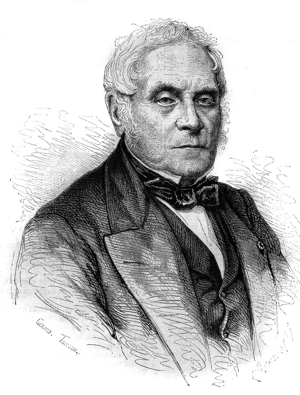 Portrét Daniela Francoise Esprita Aubera (Daniel-Francois-Esprit) (1782-1871), francouzského skladatele. Rytina z let 1867-1868. od French School