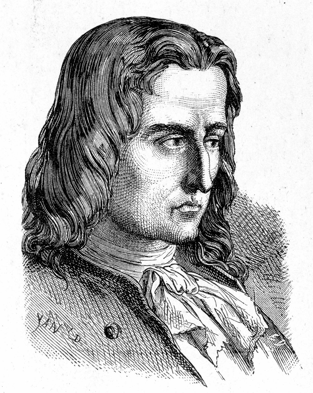 Portrét Denise Papina (1647 - 1714) - v „“ Album of Science; proslulí učenci; Grandesovy objevy “”” 1896. od French School