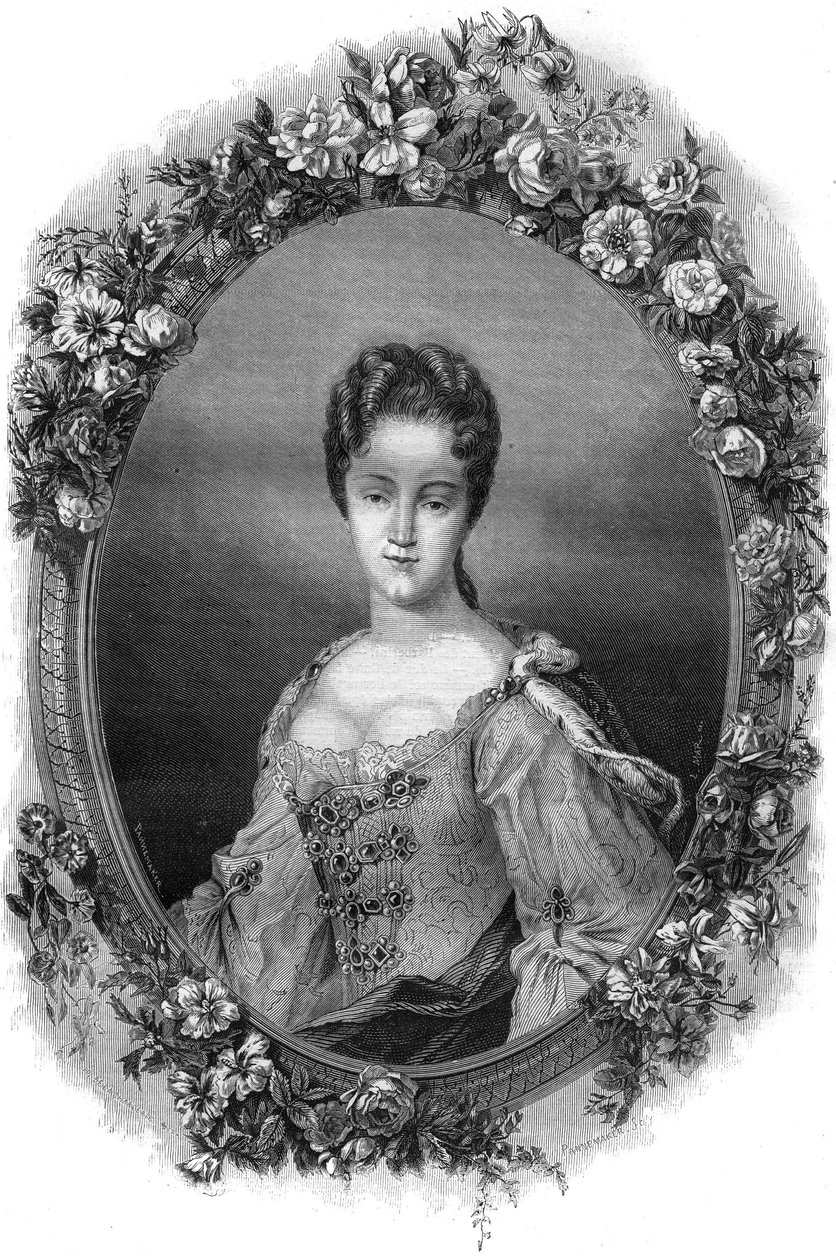 Portrét Dony Olimpie Maidalchini z Viterba (1594-1657), velmi blízké poradkyně papeže Inocence X. Rytina do „“ Historie papežů (...) Zločiny královny, krále a císařů v průběhu staletí“ od Maurice Lachatre od French School