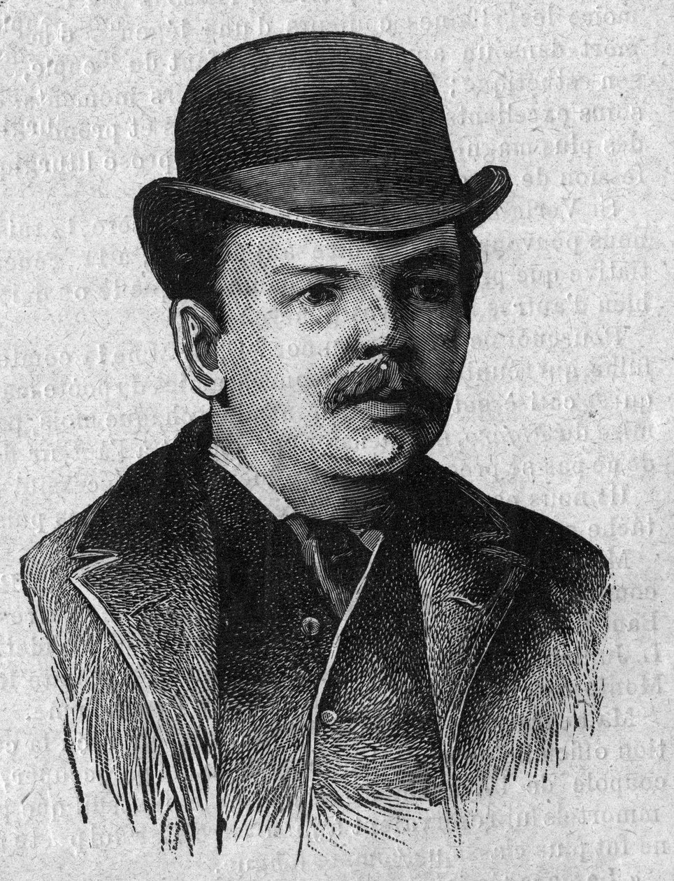 Portrét Dr. Leandera Starra Jamesona (1853-1917), britského premiéra Kapské kolonie v Jižní Africe (Transvaal). Rytina v „La gazette du dimanche““ z 16. ledna od French School