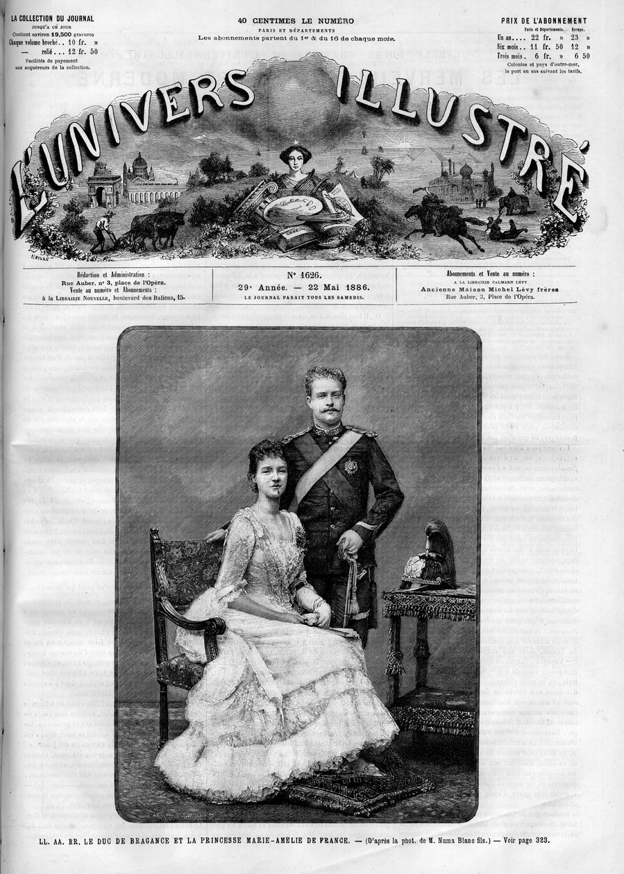Portrét vévody Karla Ferdinanda z Bragance (1863-1908) a francouzské princezny Marie Amelie d
