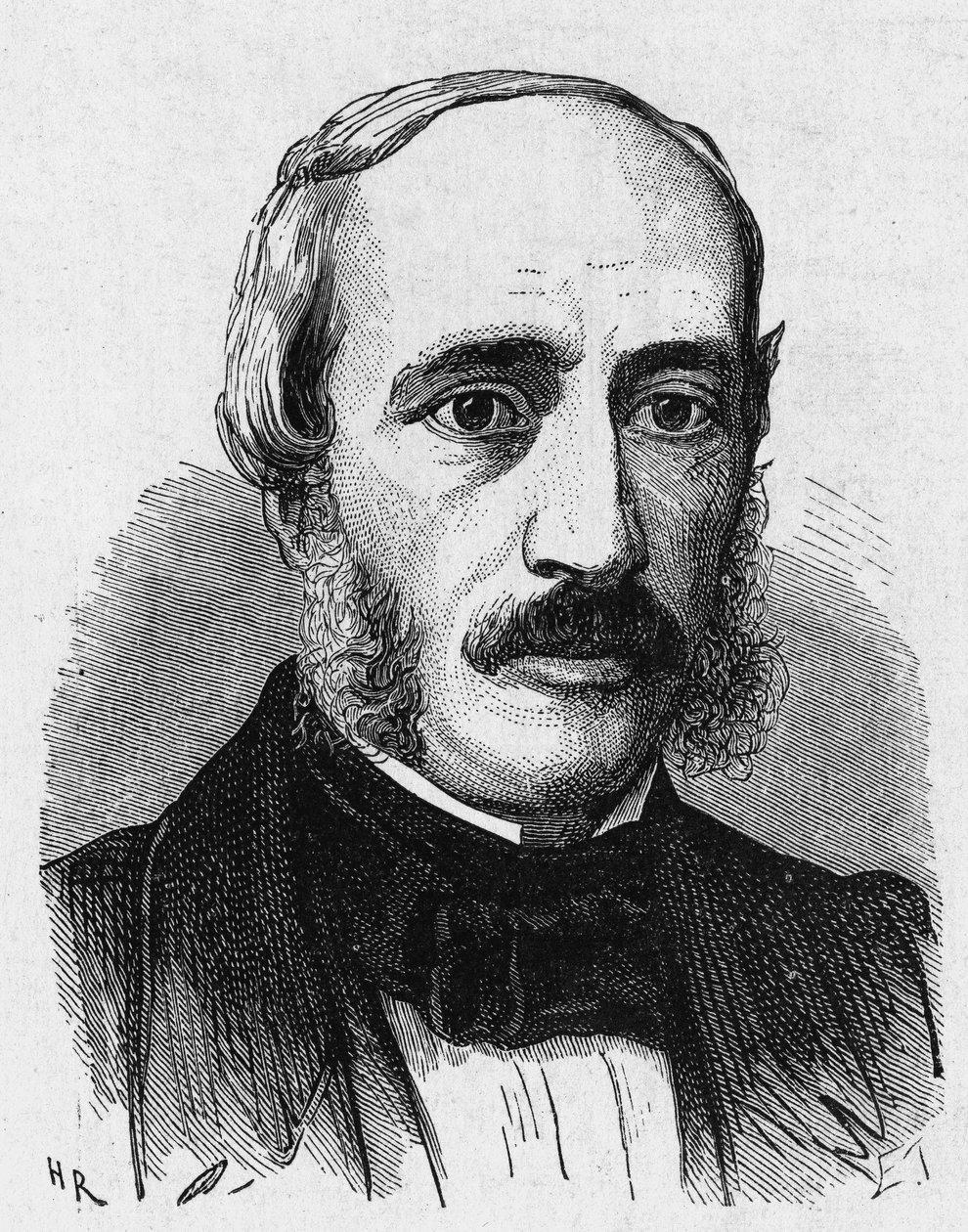 Portrét Edmonda Becquerela (1820 - 1891), francouzského fyzika - v „Album de la Science; věhlasní vědci; Grandesovy objevy “”” 1896. od French School
