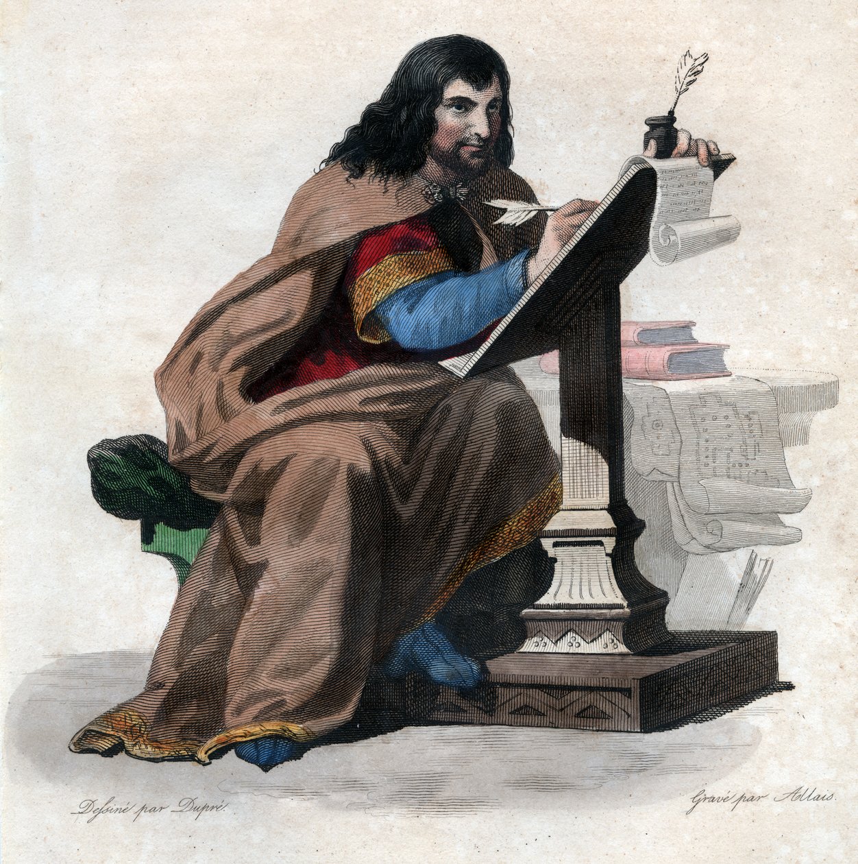 Portrét Einharda (Eginhard, Einhart, Einard, Einhard) (775-840), franského učence a dvořana. od French School