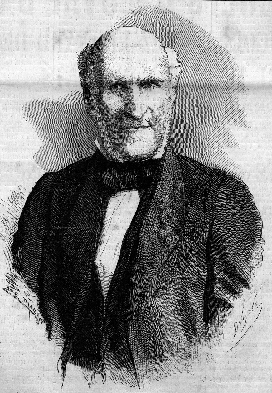 Portrét Elie Duke of Decazes a Glucksberg (1780 - 1860), francouzský právník a politik. Rytina v „“ Le Monde Illustré““ č. 186 ze dne 3. listopadu 1860. od French School