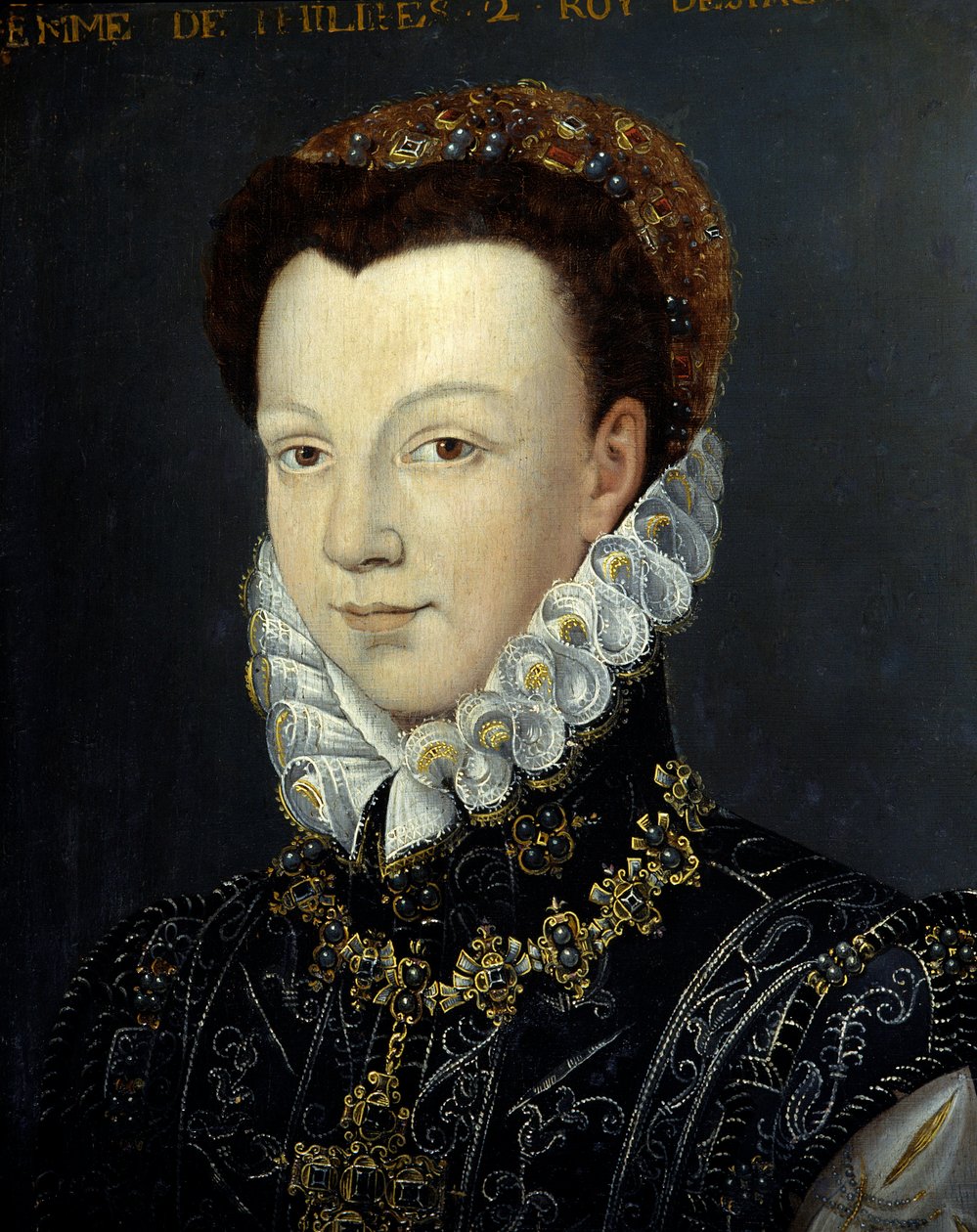 Portrét Elisabeth de Valois (nebo Elisabeth z Francie od French School