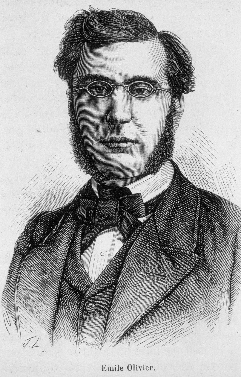 Portrét Emile Olliviera (nebo Oliviera), francouzského politika (1825-1913) - v „“L