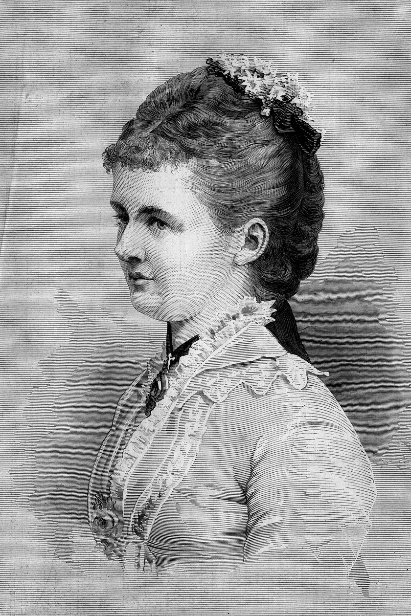 Portrét Emmy de Waldeck Pyrmont (Waldeck-Pyrmont) (1858-1934), královny Holandska. Rytina v „Le Monde Illustré“ č. 1139 z 25. ledna od French School