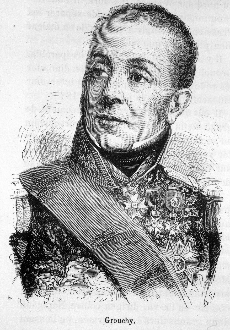 Portrét Emmanuela, markýze de Grouchy, maršála Francie (1766 - 1847) - v „Dějinách Francie““ od Henriho Martina od French School