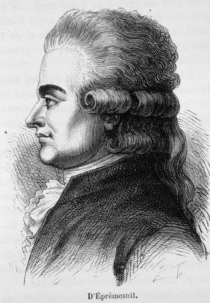 Portrét Eprémesnila, francouzského soudce a politika (1746 - 1794) - v „“ L
