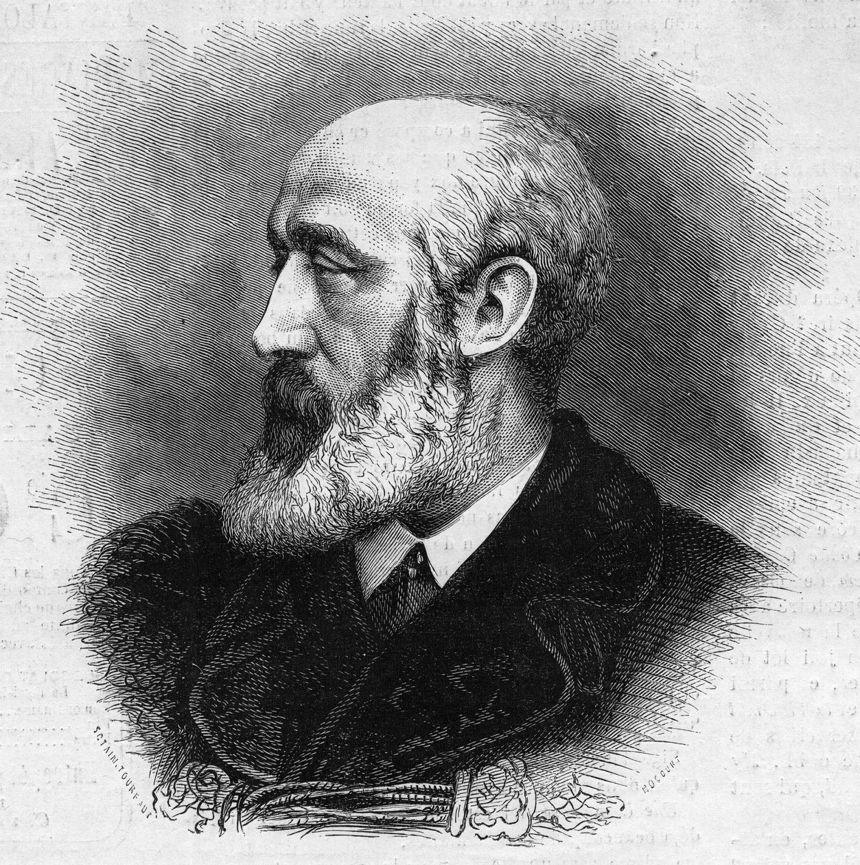 Portrét Ernesta Feydeaua (1821-1873), francouzského básníka a prozaika. Rytina do „“ The Illustrated World““ č. 865 z 8. listopadu od French School