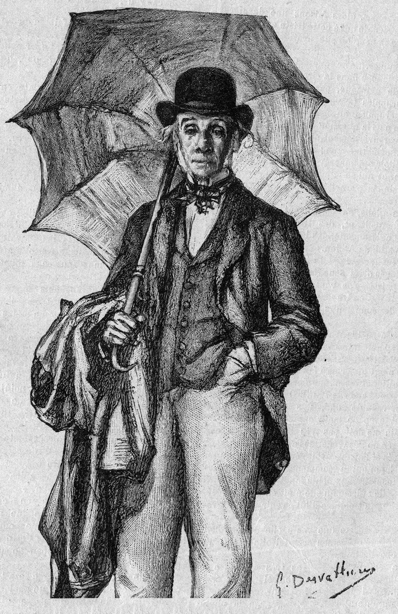 Portrét Ernesta Legouvea (1807-1903), francouzského básníka, prozaika a dramatika, člena Akademie Francaise. Rytina v „La gazette du dimanche““ z 9. ledna od French School