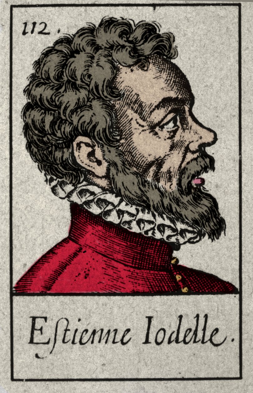 Portrét Etienna Jodelleho (1532-1573), francouzského básníka člena hnutí Plejáda. Rytina 19. století. od French School