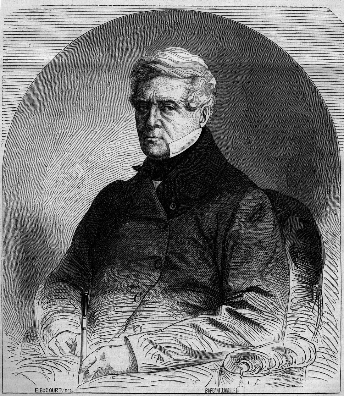 Portrét Etienna Pasquiera (1767-1862), francouzského politika. Rytina v „“ Le Monde Illustré““ n¡275 z 19. července 1862. od French School
