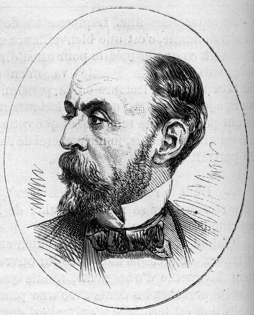 Portrét Eugena Fromentina (1820-1876), francouzského malíře. Rytina v „“ Le Monde Illustré““ č. 890 ze dne 2. května 1874. od French School