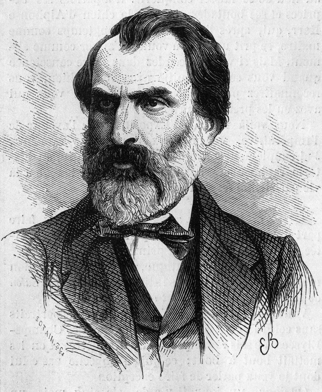 Portrét Eugena Pelletana (1813-1884), anglického politika. Rytina do „“ The Illustrated World““ č. 634 z 5. června od French School