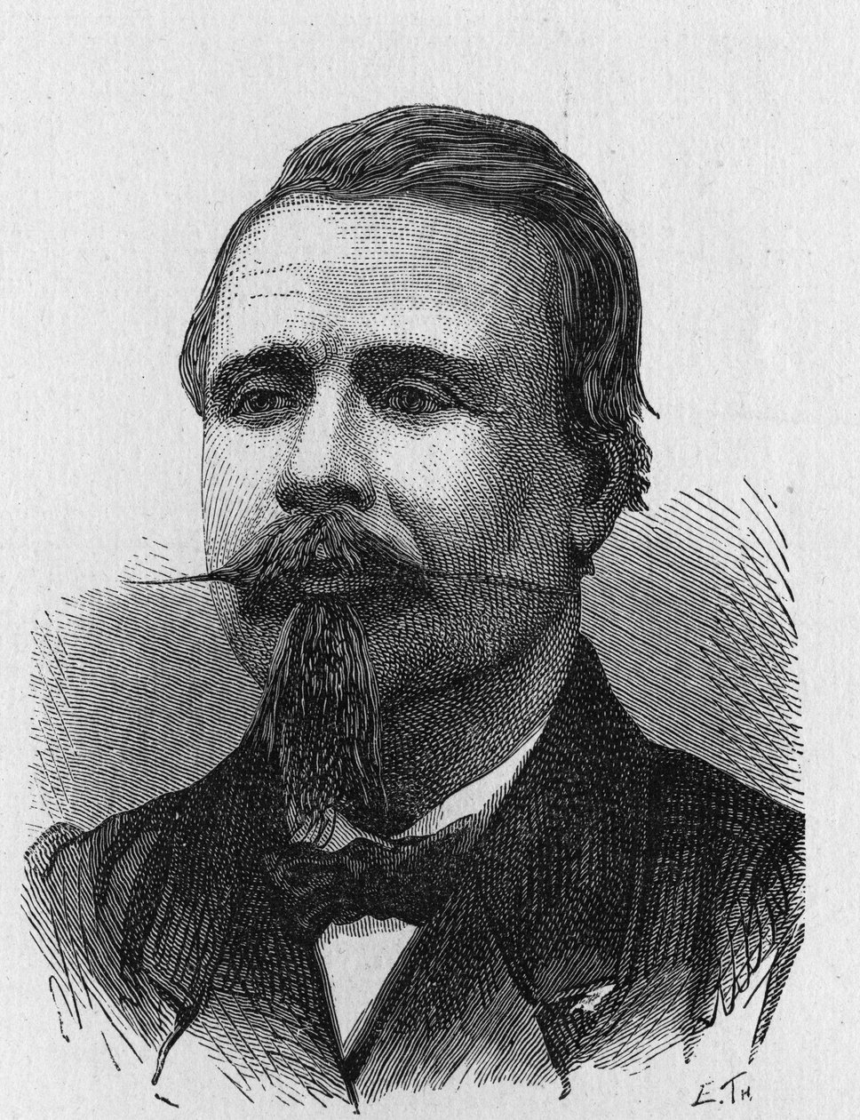 Portrét Eugèna Godarda (1827 - 1890), francouzského leteckého umělce - v „“ Album of Science; proslulí učenci; Velké objevy “”” 1896. od French School