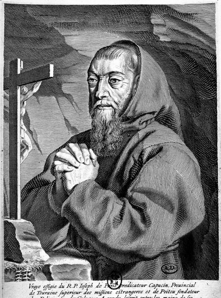 Portrét otce Josefa (1577-1638), kazatele kapucínů. od French School