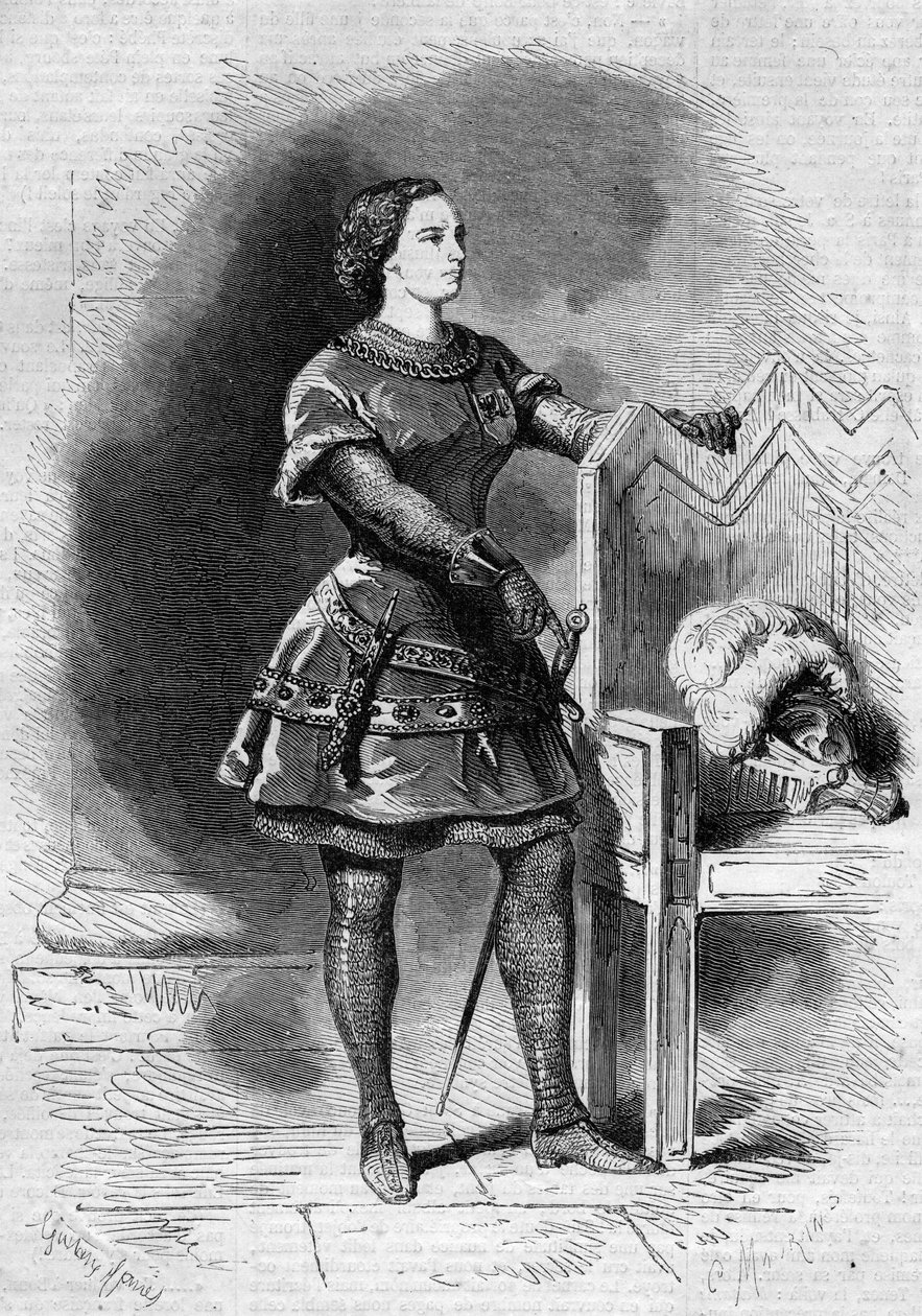 Portrét Felicity Vestvali (1824-1880), polské zpěvačky, v roli Romea v prvním dějství „Romeo a Julie“ v Pařížské opeře od French School