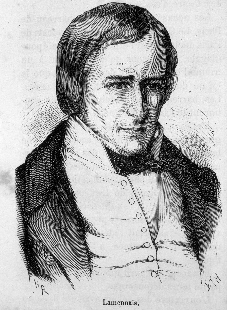 Portrét Félicité Robert de La Mennais nebo Lamennais. Francouzský kněz a spisovatel (v Saint-Malo od French School