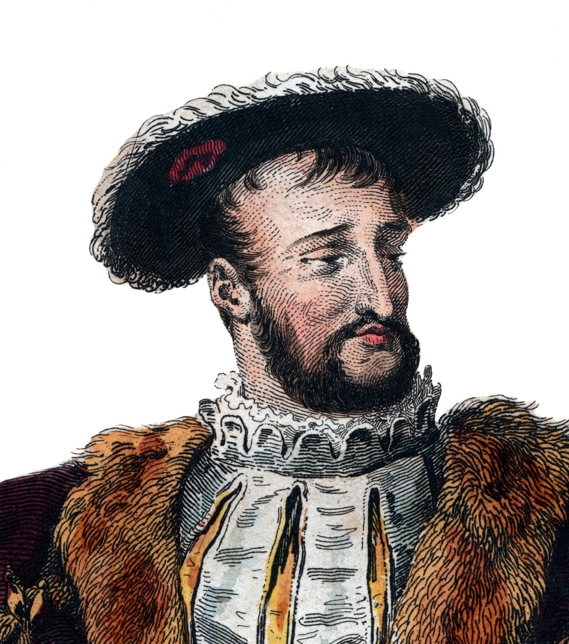 Portrét Františka I. Francouzského (1494-1537), francouzského krále. od French School