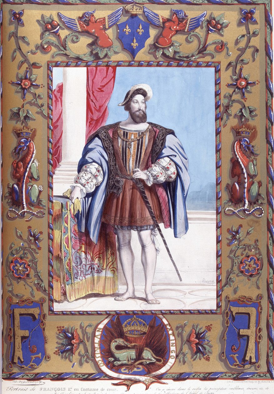 Portrét Francoise 1er v soudním kostýmu od French School