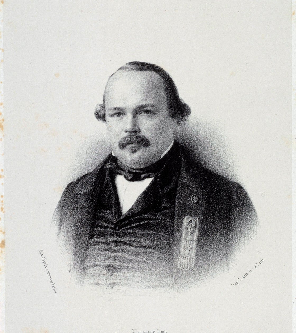 Portrét Francoise Auguste Perrinona (1812-1861), zástupce Martiniku Rytina Chartres z 19. století, Musee des Beaux Arts od French School