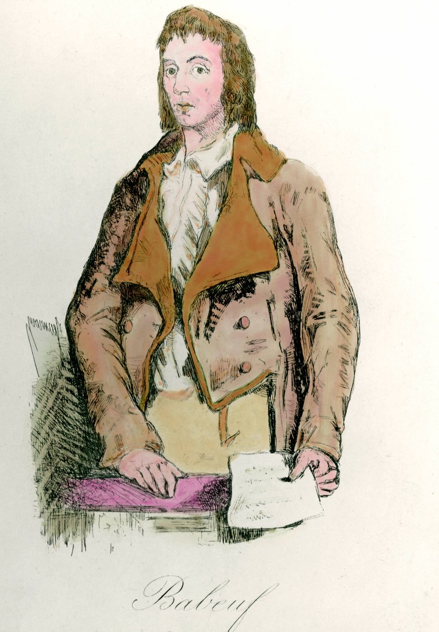 Portrét Francoise Babeufa dit Gracchus (1760 - 1797) revolucionáře. Rytina od French School