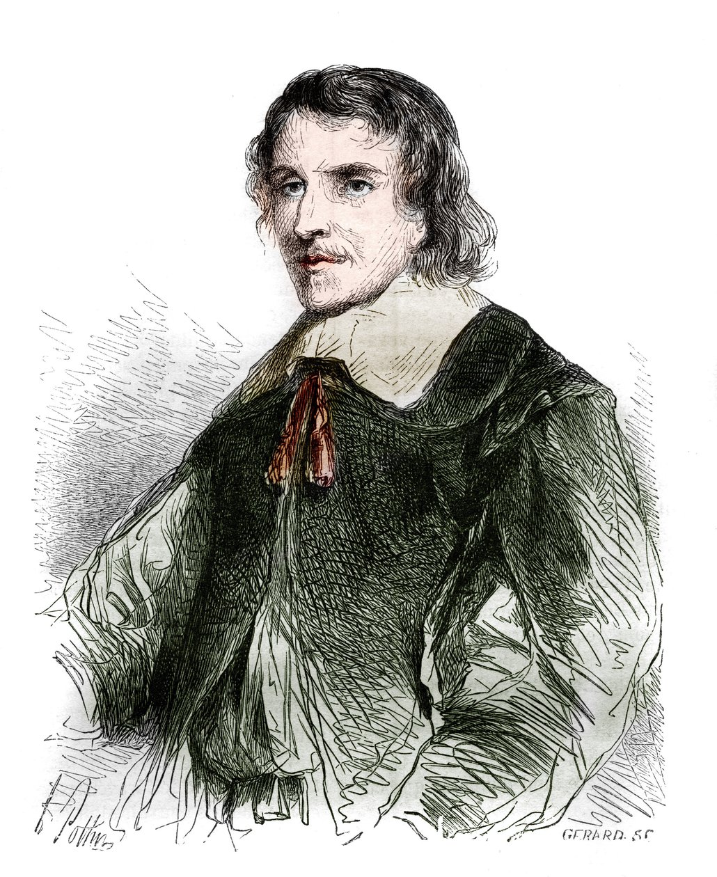 Portrét Francois de La Mothe Le Vayer (La-Mothe-Le-Vayer) (1585-1672), francouzský filozof. Rytina z roku 1858. od French School