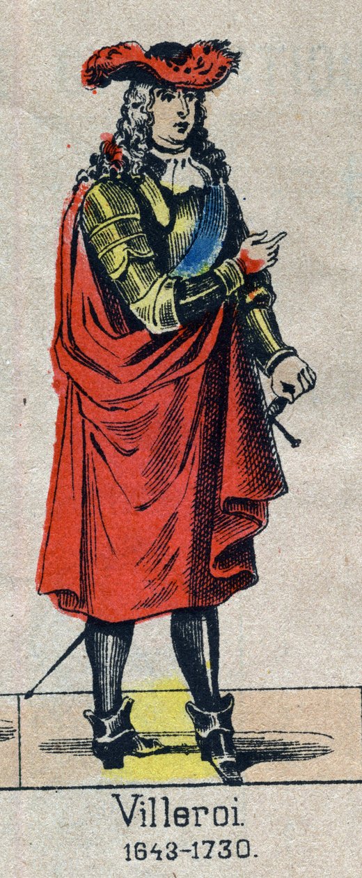 Portrét Francois de Neufville, vévoda z Villeroi, Marechal z Francie (1644-1730). Obrázek Epinal z konce 19. století. od French School