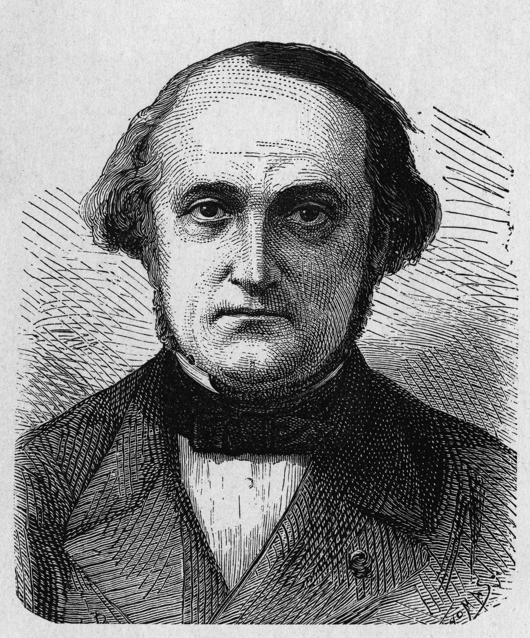 Portrét Françoise-Clémenta Sauvage (1812 - 1872), francouzského inženýra a správce - v „Album de la Science; věhlasní vědci; Velké objevy “”” 1896. od French School